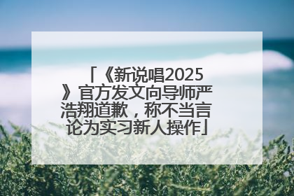 《新说唱2025》官方发文向导师严浩翔道歉，称不当言论为实习新人操作