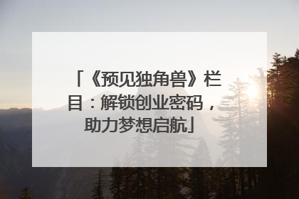 《预见独角兽》栏目：解锁创业密码，助力梦想启航