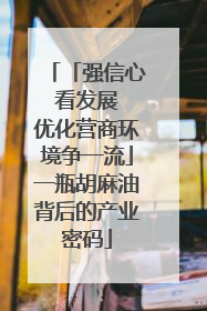 「强信心 看发展 优化营商环境争一流」一瓶胡麻油背后的产业密码