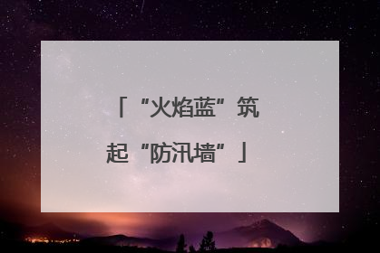 “火焰蓝”筑起“防汛墙”