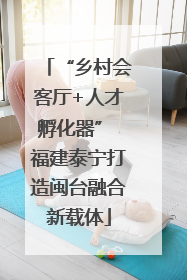 “乡村会客厅+人才孵化器” 福建泰宁打造闽台融合新载体
