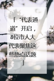 “代表通道”开启，8位市人大代表聚焦这些热点话题
