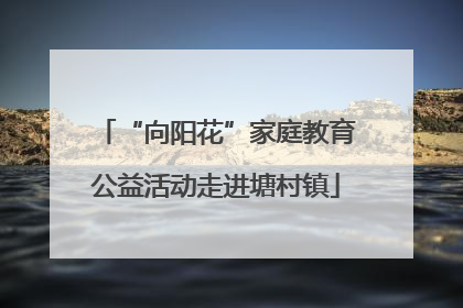 “向阳花”家庭教育公益活动走进塘村镇