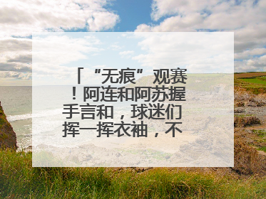 “无痕”观赛！阿连和阿苏握手言和，球迷们挥一挥衣袖，不留下一片云彩