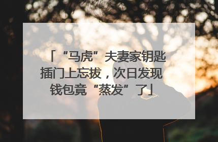 “马虎”夫妻家钥匙插门上忘拔，次日发现钱包竟“蒸发”了