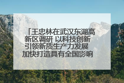 王忠林在武汉东湖高新区调研 以科技创新引领新质生产力发展 加快打造具有全国影响力的科技创新高地