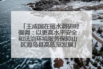 王成国在丽水调研时强调：以更高水平安全和法治环境服务保障山区海岛县高质量发展