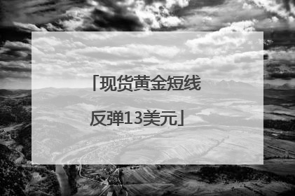 现货黄金短线反弹13美元