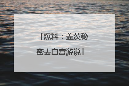 爆料：盖茨秘密去白宫游说