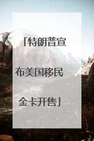 特朗普宣布美国移民金卡开售