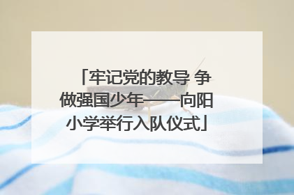 牢记党的教导 争做强国少年——向阳小学举行入队仪式