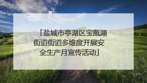盐城市亭湖区宝瓶湖街道街道多维度开展安全生产月宣传活动