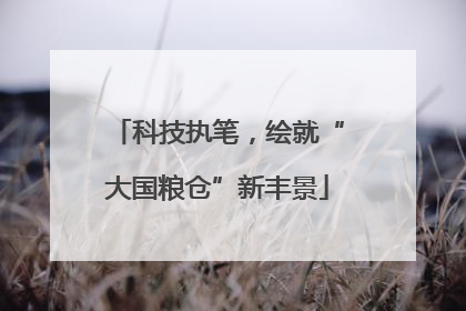 科技执笔，绘就“大国粮仓”新丰景