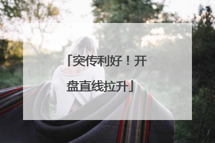 突传利好！开盘直线拉升