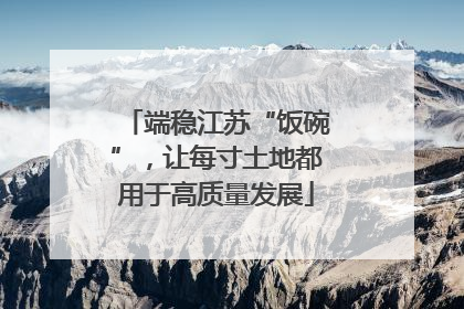 端稳江苏“饭碗”，让每寸土地都用于高质量发展