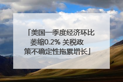 美国一季度经济环比萎缩0.2% 关税政策不确定性拖累增长