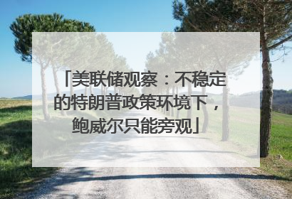 美联储观察：不稳定的特朗普政策环境下，鲍威尔只能旁观