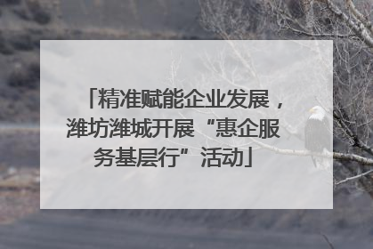 精准赋能企业发展，潍坊潍城开展“惠企服务基层行”活动