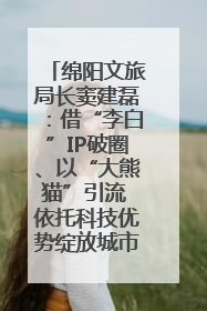 绵阳文旅局长窦建磊：借“李白”IP破圈、以“大熊猫”引流 依托科技优势绽放城市文旅魅力｜文旅局长说
