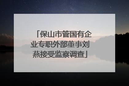 保山市管国有企业专职外部董事刘燕接受监察调查
