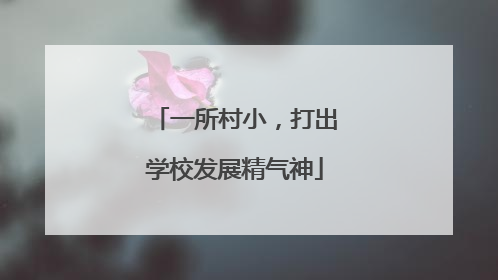 一所村小，打出学校发展精气神