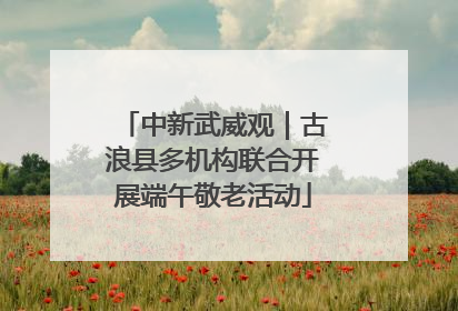 中新武威观｜古浪县多机构联合开展端午敬老活动