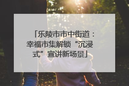 乐陵市市中街道：幸福市集解锁“沉浸式”宣讲新场景