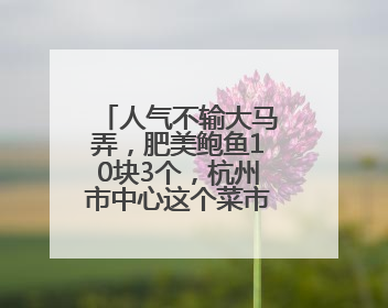 人气不输大马弄，肥美鲍鱼10块3个，杭州市中心这个菜市便宜好逛