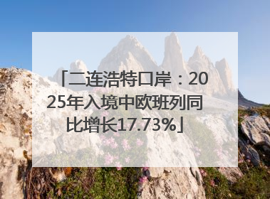 二连浩特口岸：2025年入境中欧班列同比增长17.73%