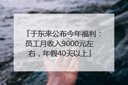 于东来公布今年福利：员工月收入9000元左右，年假40天以上