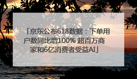 京东公布618数据：下单用户数同比增100% 超百万商家和6亿消费者受益AI
