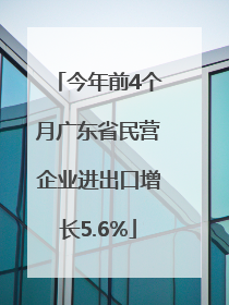 今年前4个月广东省民营企业进出口增长5.6%