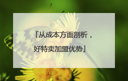 从成本方面剖析，好特卖加盟优势