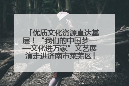 优质文化资源直达基层！“我们的中国梦——文化进万家”文艺展演走进济南市莱芜区