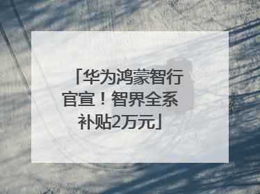 华为鸿蒙智行官宣！智界全系补贴2万元