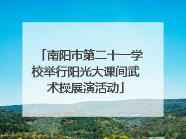 南阳市第二十一学校举行阳光大课间武术操展演活动