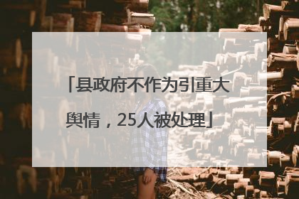 县政府不作为引重大舆情，25人被处理