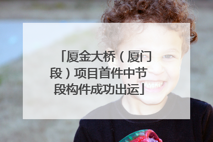厦金大桥（厦门段）项目首件中节段构件成功出运