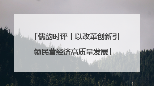 儒韵时评丨以改革创新引领民营经济高质量发展