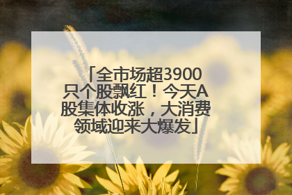 全市场超3900只个股飘红！今天A股集体收涨，大消费领域迎来大爆发