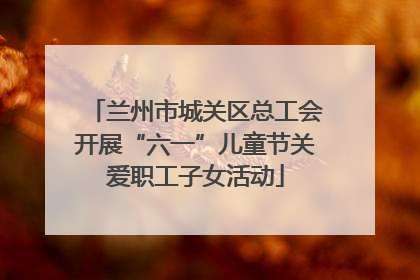 兰州市城关区总工会开展“六一”儿童节关爱职工子女活动