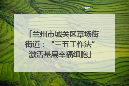 兰州市城关区草场街街道：“三五工作法”激活基层幸福细胞