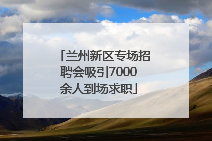 兰州新区专场招聘会吸引7000余人到场求职