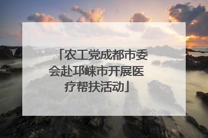 农工党成都市委会赴邛崃市开展医疗帮扶活动