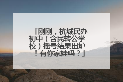 刚刚，杭城民办初中（含民转公学校）摇号结果出炉！有你家娃吗？