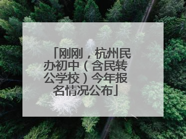刚刚，杭州民办初中（含民转公学校）今年报名情况公布