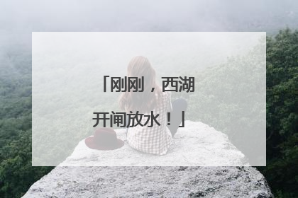 刚刚，西湖开闸放水！