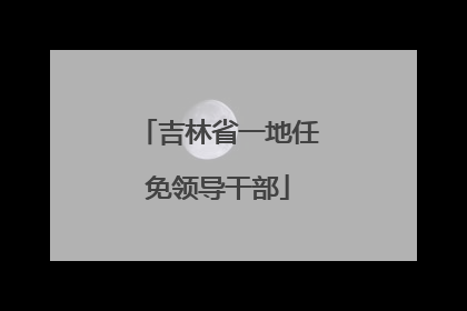 吉林省一地任免领导干部