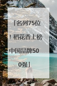 名列75位！稻花香上榜中国品牌500强