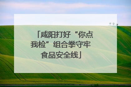 咸阳打好“你点我检”组合拳守牢食品安全线